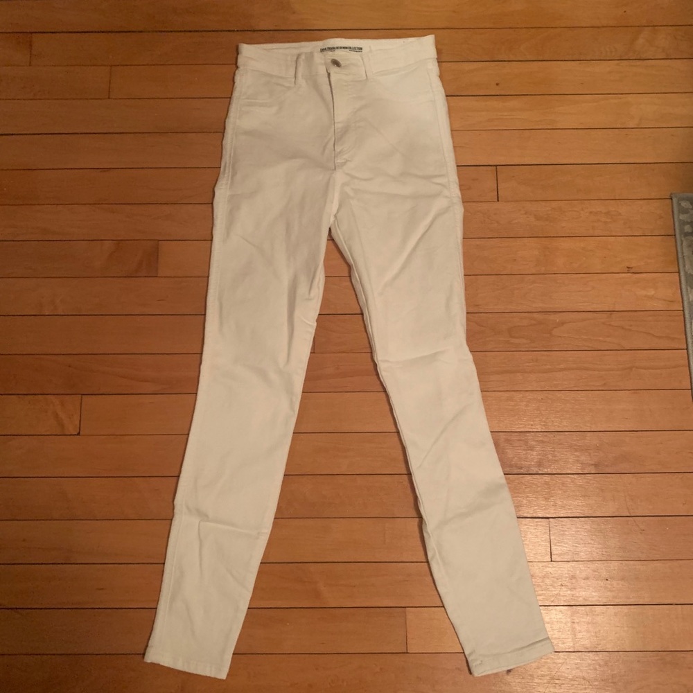 Zara white denim jeans